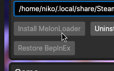 screenshot of melonloader installer
